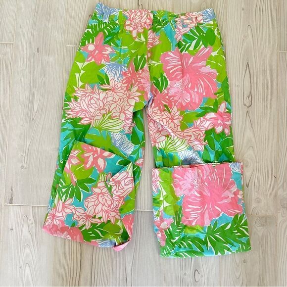 Lilly Pulitzer lightweight beach linen like resort style pants in wish Wash Sz 2 - Picture 6 of 6